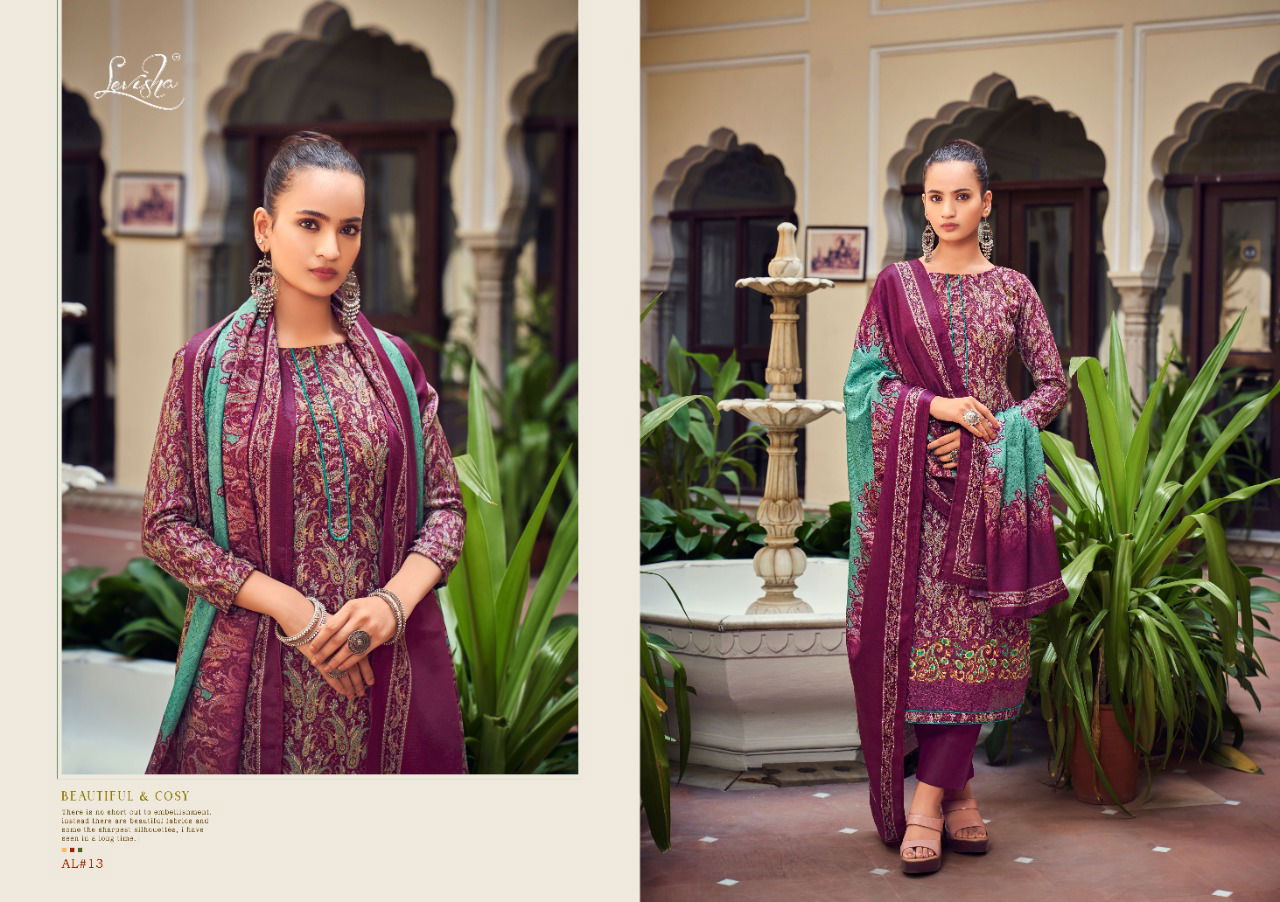 Levisha Aaliyah Pure Pashmina Fancy Casual Daily Wear Digital Print Dress Material Collection